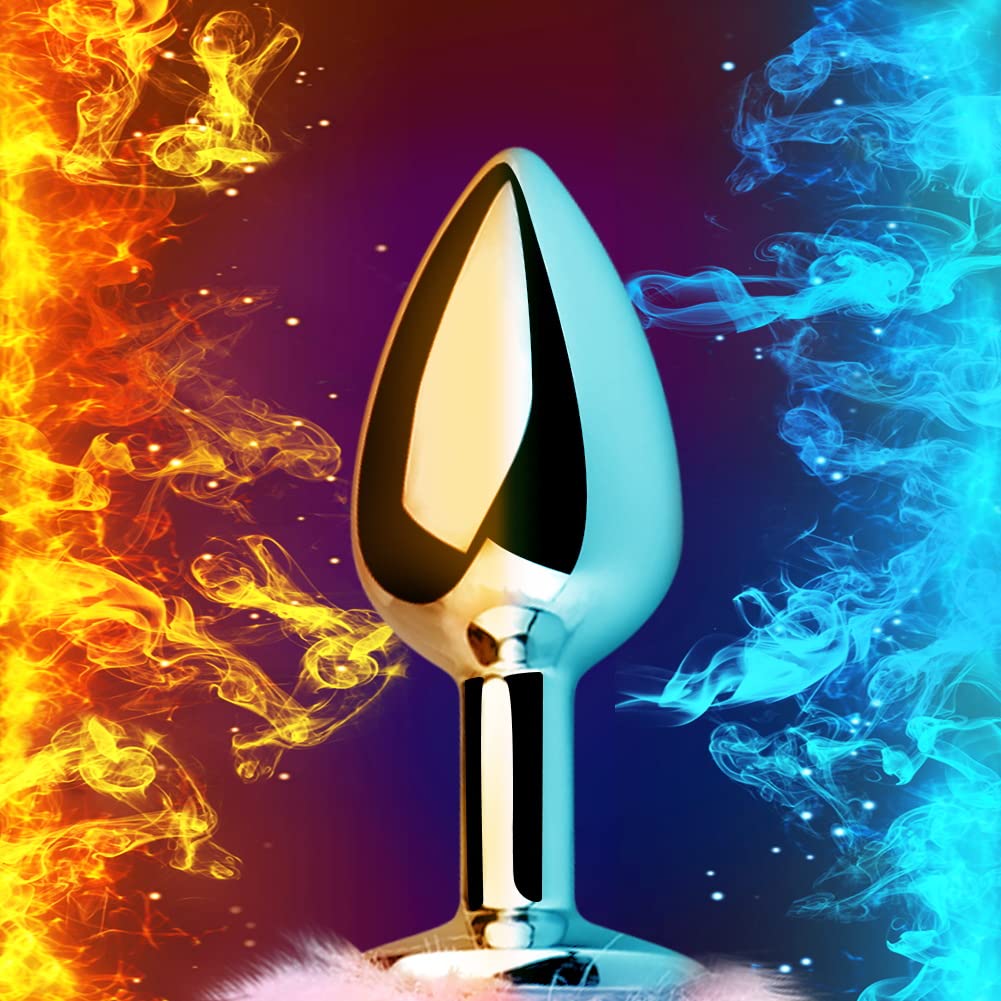FST Sexy Fox Tail Anal Plug Sex Foreplay Glowing Adult Toys Fashion Role-Playing Alloy Anus Stopper Furry Pink Faux Fox Tail Couples Lover Flirting Libido Stimulation Toys (S)