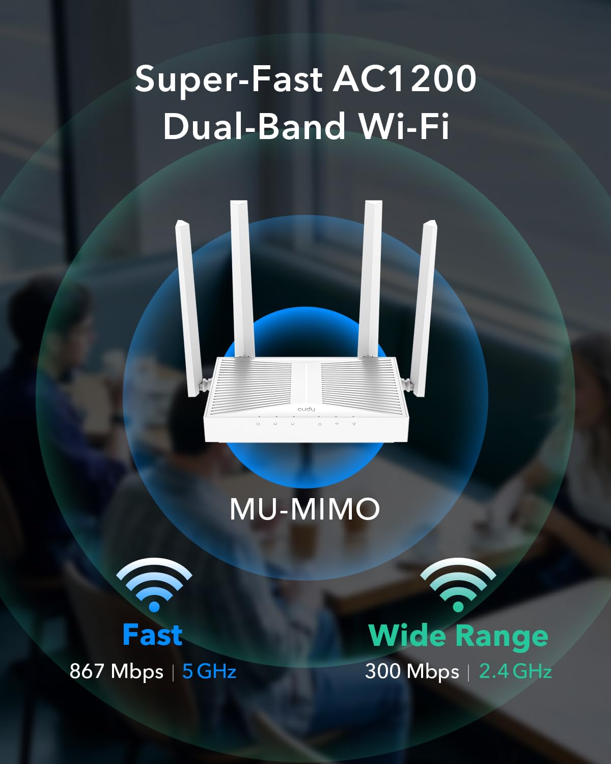 Cudy AC1200 Gigabit Wireless Access Point, Gigabit RJ45, Business WiFi Solution, Mesh Support, Beamforming, Seamless Roaming, MU-MIMO, PoE or DC Powered, AP1300D