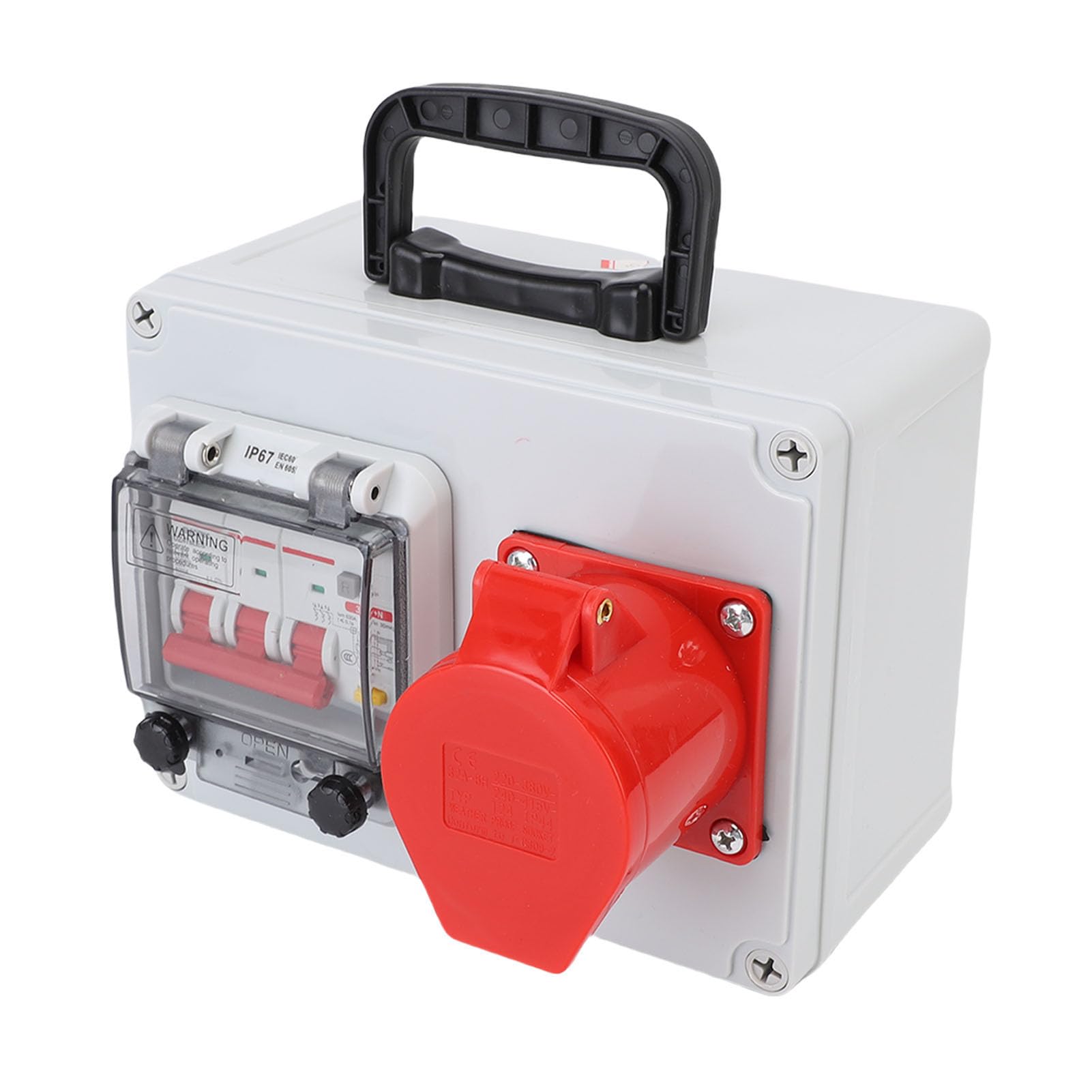 Topiky Scatola di Distribuzione Portatile Presa Elettrica per Carichi Pesanti per Officina da Cantiere 200x150x100mm