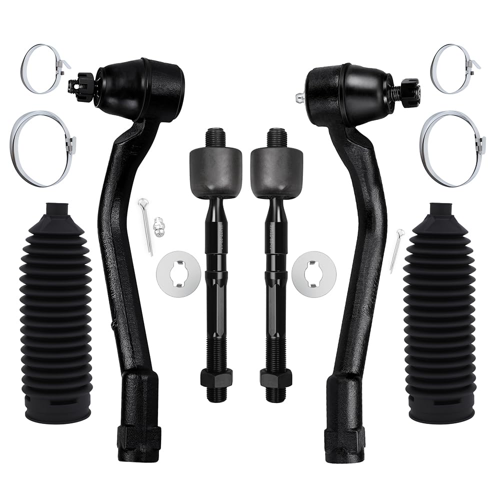 Amazon.com: Front Inner Outer Tie Rod End w/Steering Boot fit 2012
