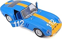 Vista 2 de Bburago 1962 Ferrari 250 GTO 1: 24 Scale Die-cast Model, Blue