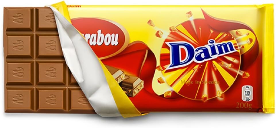 Daim Original Swedish Milk Chocolate Mjolkchoklad Bar 200g. By Kraft Foods.