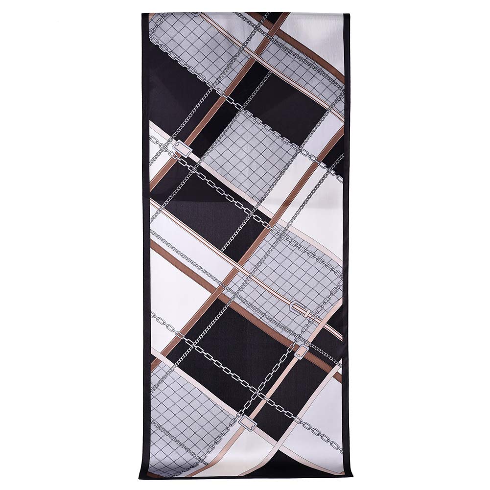 STORY OF SHANGHAI Sciarpa di 100% Seta da Donna Foulard Chiffon con Fantasie Orientale Semi-Trasparente