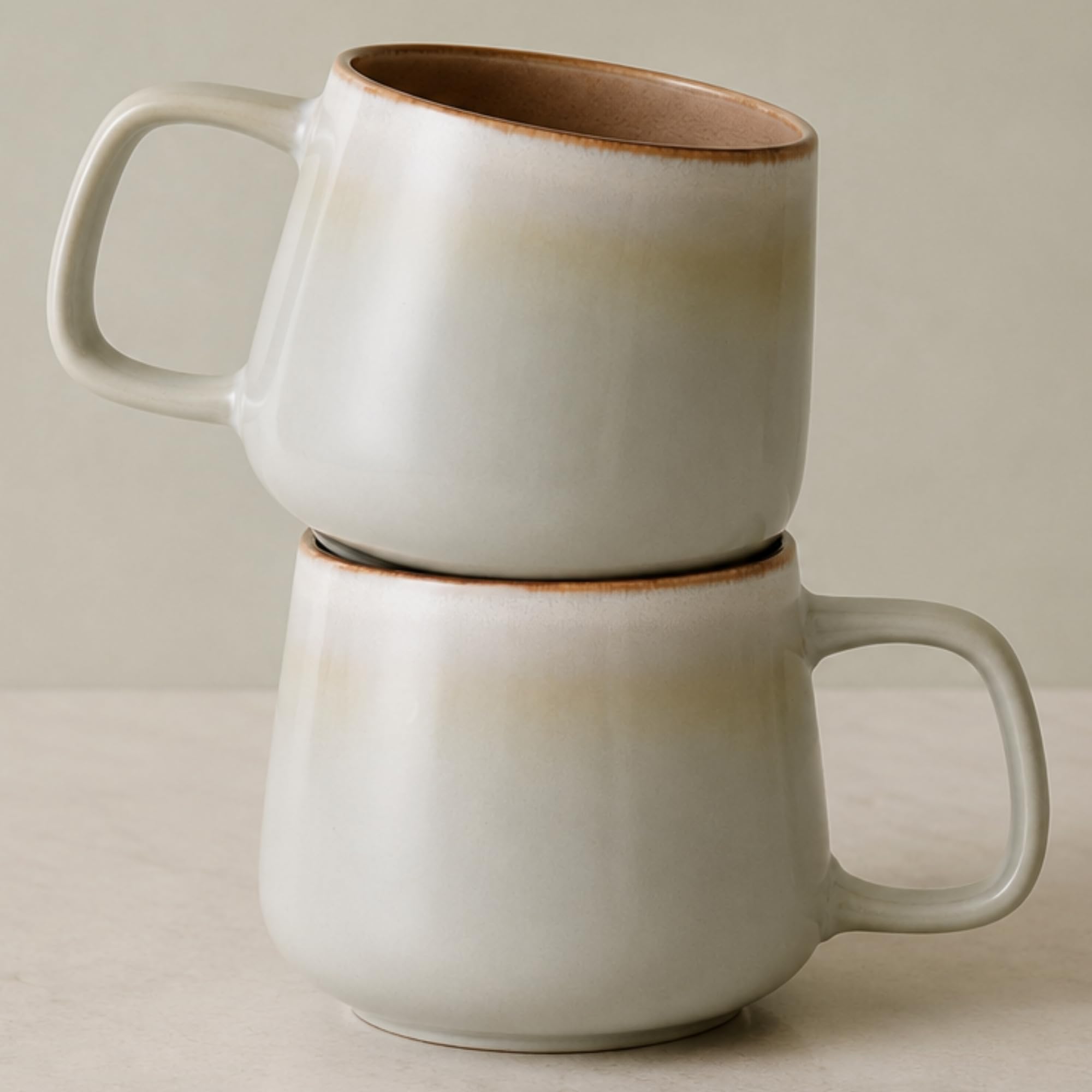 Ava Nord Large Stoneware Ceramic Coffee Mugs Set of 2