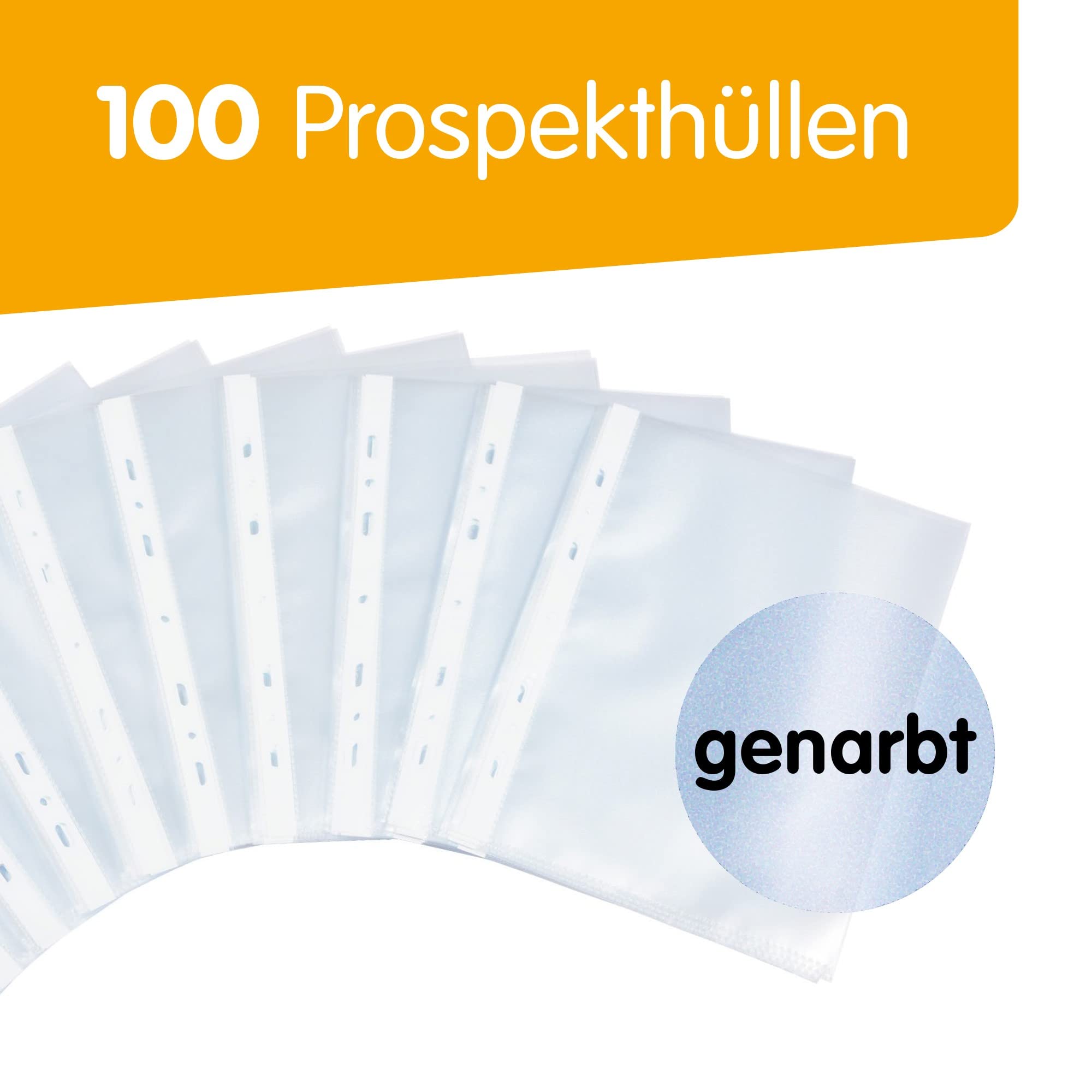 perfect line, 100 Poly Pockets A5, Punched Pockets, Plastic Sleeves for A5 Paper, polypockets Clear DIN-A5, Transparent, matt - Image 3