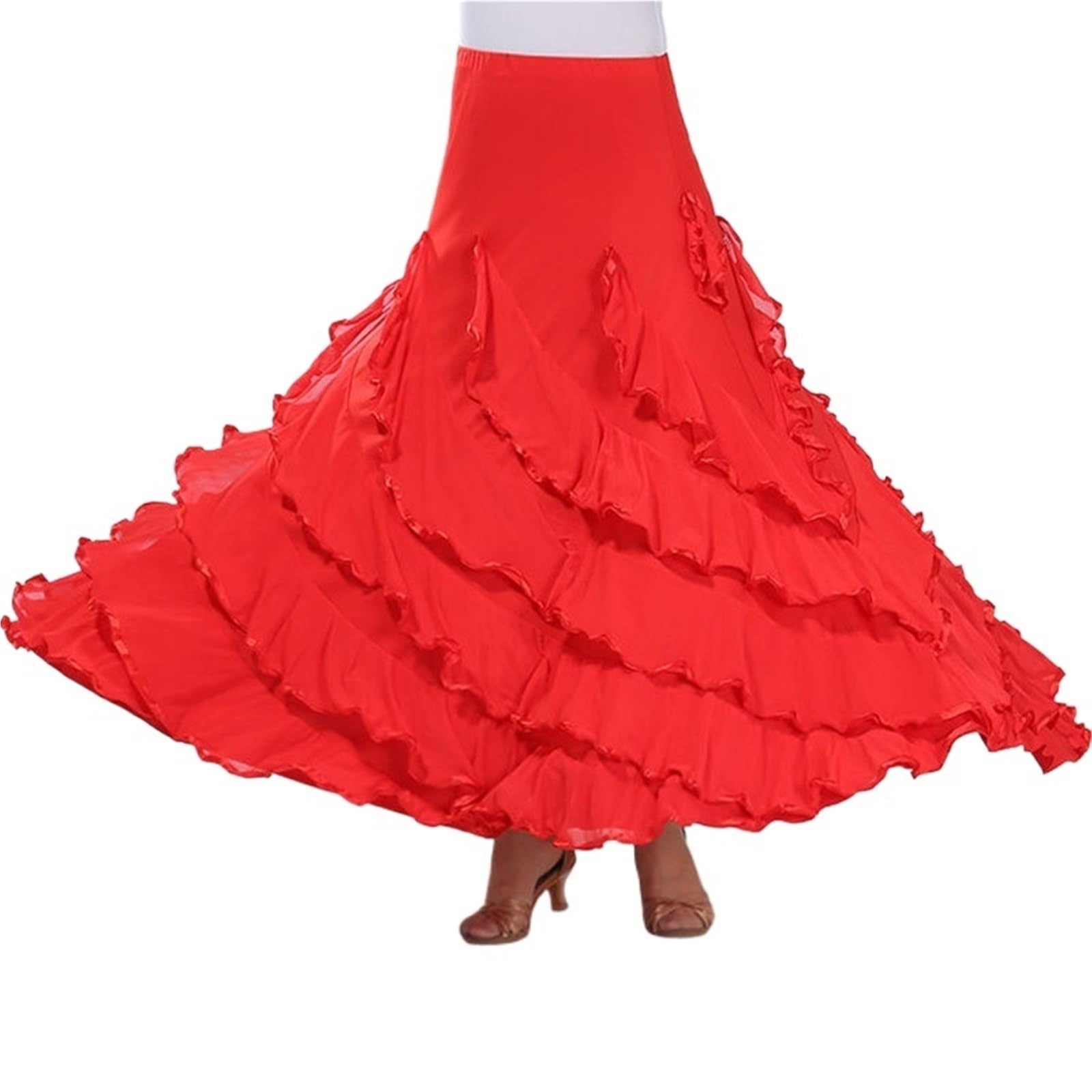 Flamenco Vestito 720 Costume da ballo flamenco, gonna, abito lungo, donna, valzer moderno, standard, tango, abbigliamento, abiti spettacolo