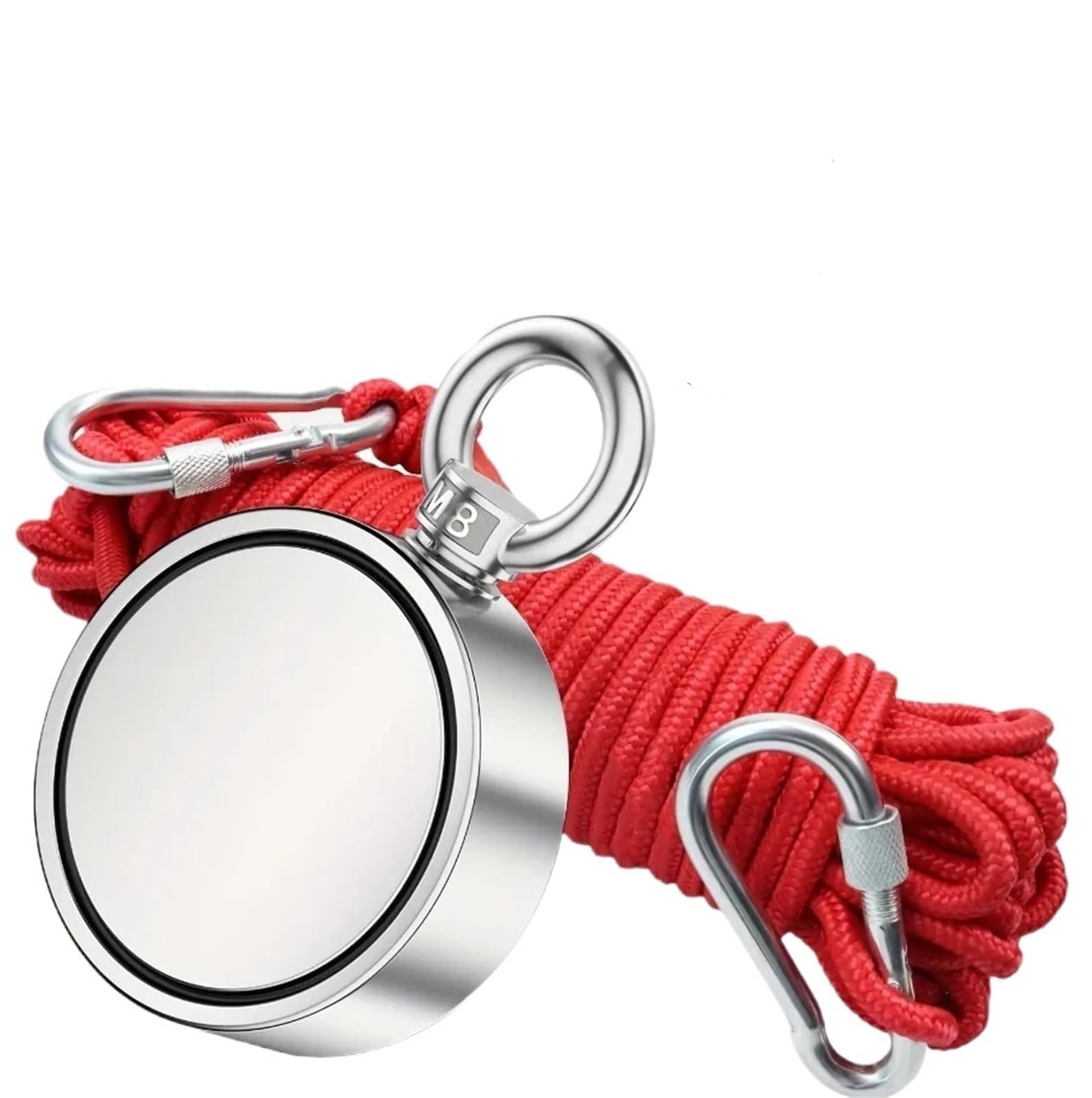 Aimant De Pêche Aimants de pêche Double Face avec Forte Force de Traction, Kit d'aimant en néodyme for la pêche magnétique et la Chasse en rivière et en lac Aimant Neodyme(D75)