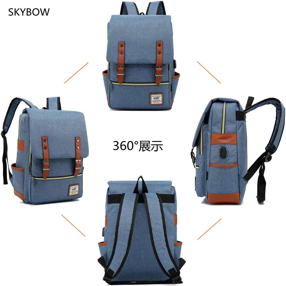 SKYBOW リュックサック マザーズバッグ スクエア バックパック レディース 男女兼用 大学生 高校生 通学通勤 学生用 旅行 可愛い メンズ ディバッグ 大容量 リュック 人気 大人 女子 シンプル