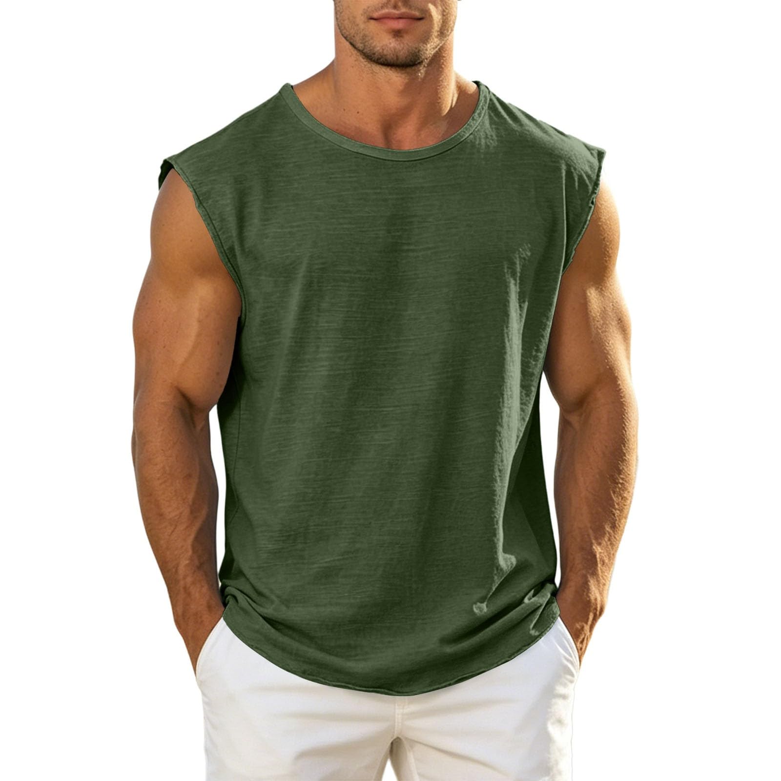 Canotta da uomo senza maniche, leggera, per fitness, ad asciugatura rapida, per palestra, funzionale, estiva
