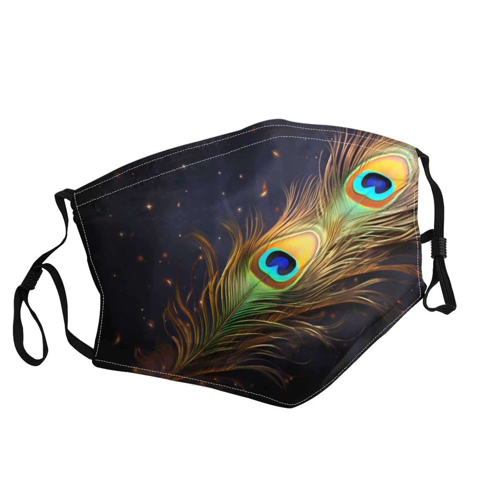 YYHWHJDE Adult Masks Washable 1 Soft breathable Suitable for camping, running, traveling daily use peacock feather Picture