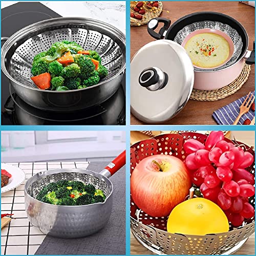 Image of BEYOND BASIC Stainless steel Big 30cm Folding Vegetable Steamer Basket Collapsible Steamer basket for vegetable Cooking, fish and baby food steamer, Big and Expandable Fit Various Size Pot (Silver)