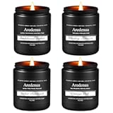 Mens Candle Set – Manly Candles for Men&comma; 4 Pack Soy Candles for Home Scented&comma; Masculine Candle Gift Set - Includes Sandalwood Leather&comma; Whiskey Tobacco&comma; Amber Patchouli & Vintage Oak