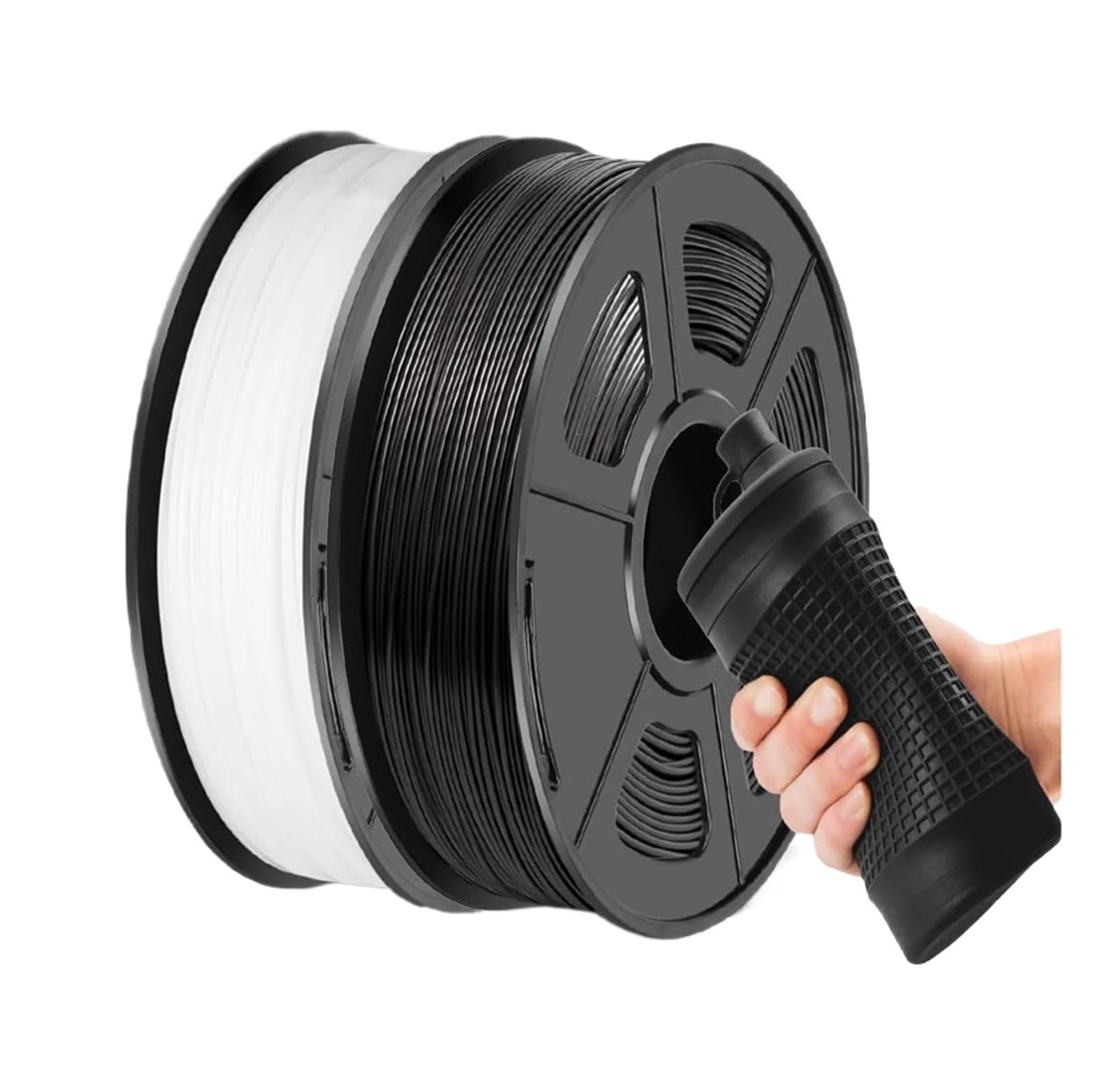 Filamento de TPU de 1,75 mm, 250 g/500 g/1000 g, 95 A, flexible y suave, for impresora 3D. Precisión dimensional de +/- 0,03 mm (negro/blanco).(Black 500g)