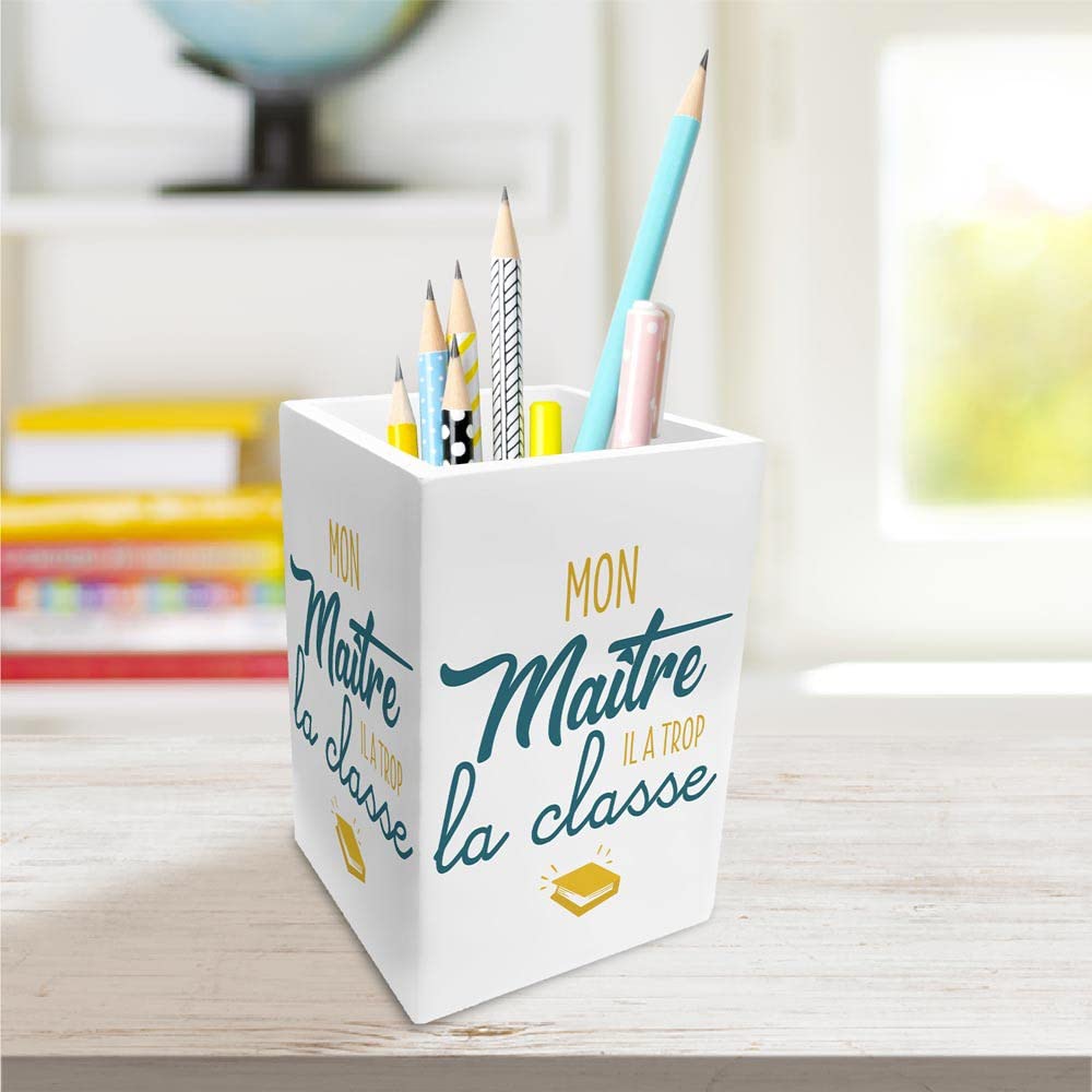 STC Master Wooden Pencil Pot Class 8 x 12 cm White - Image 3