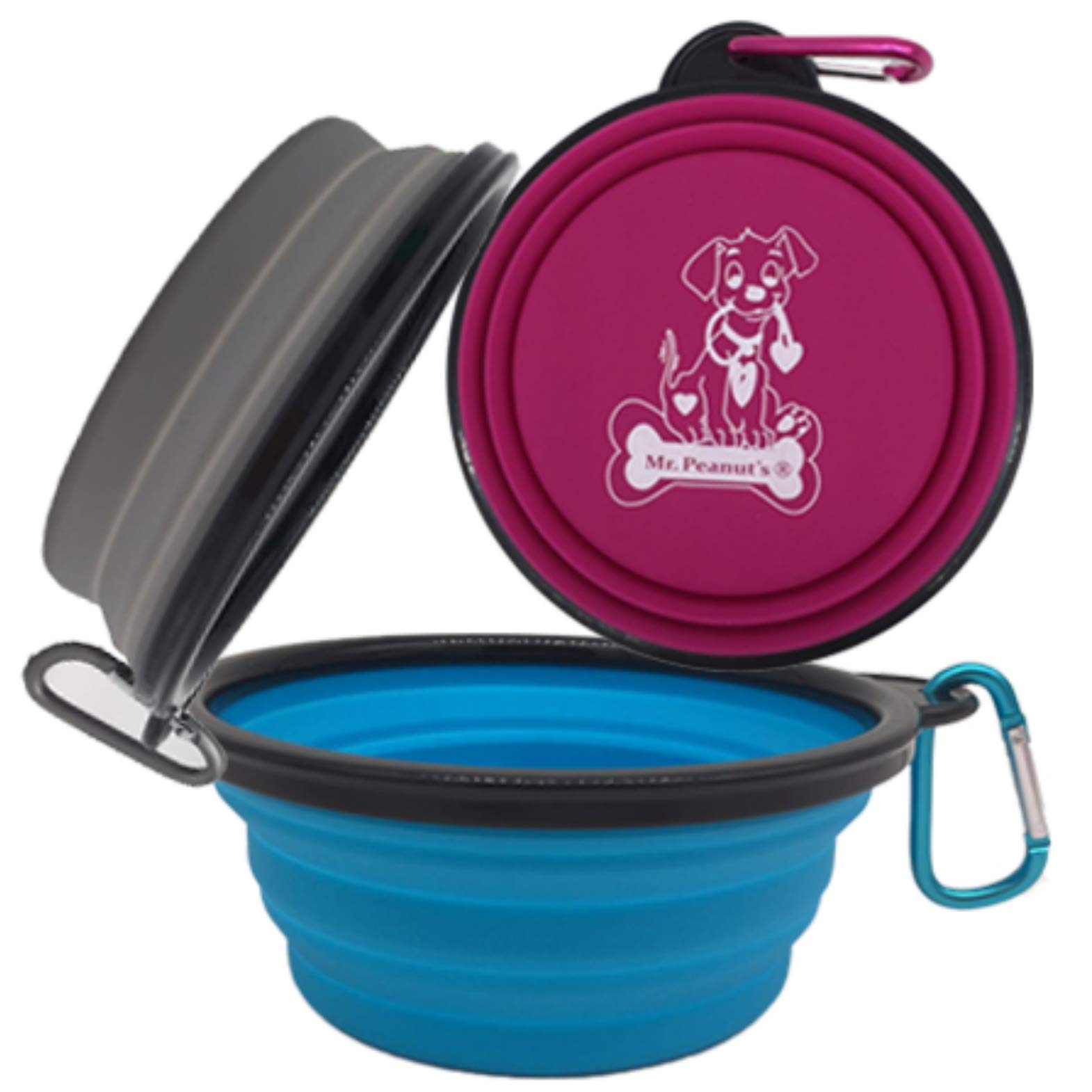Mr. Peanut's Collapsible Silicone Bowls, 3 Pack