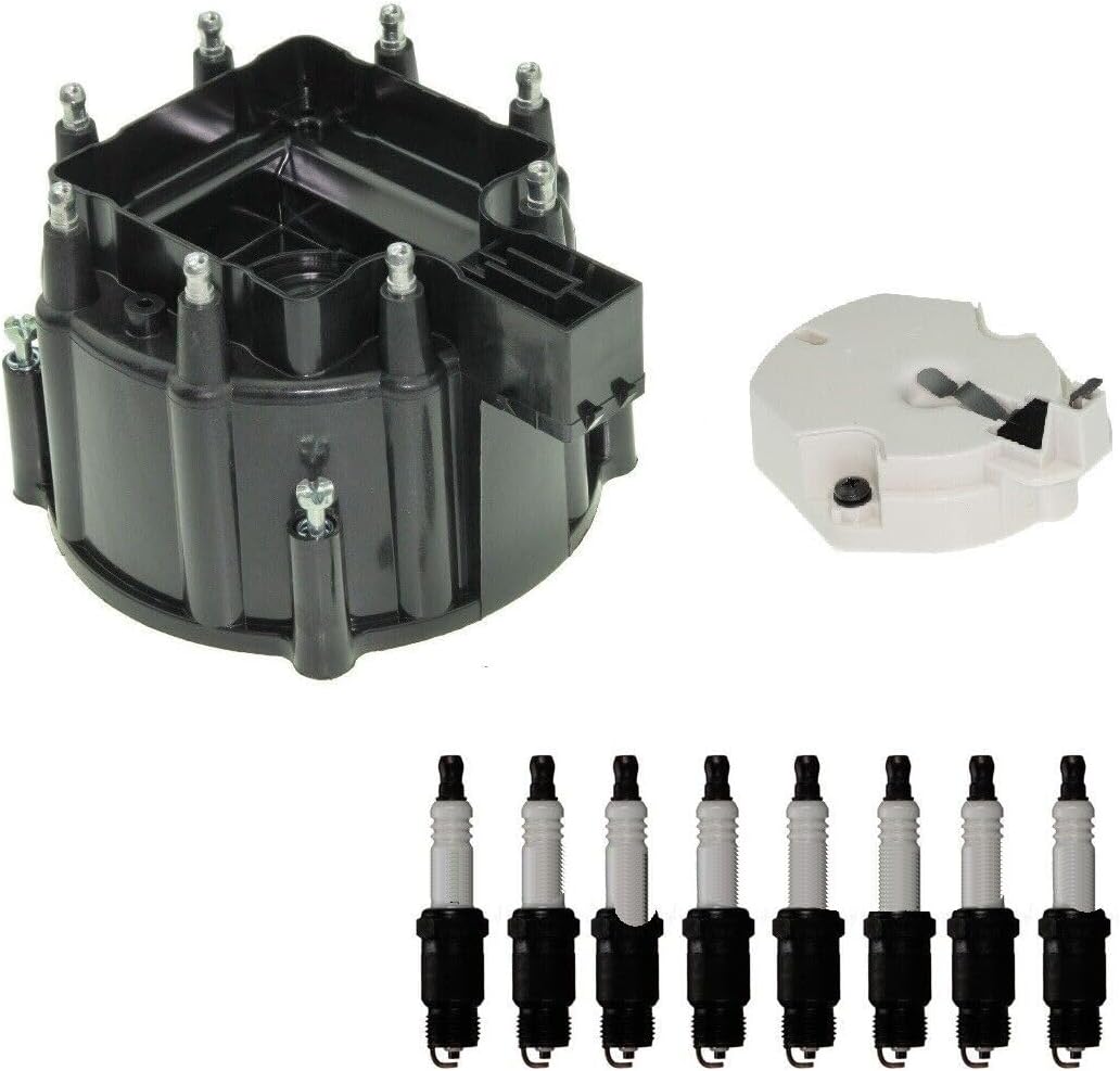 Replacement Distributor Rotor Cap and Spark Plugs Kit For Checker Marathon 5.0L 77-80