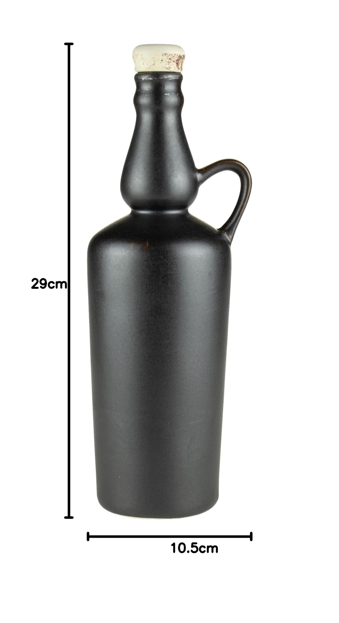 Premium Keramikflasche Aus Steinzeug Mit Kork | 750 Ml, Schwarz – Ideal Für Liköre, Wein, Öl & Tinkturen