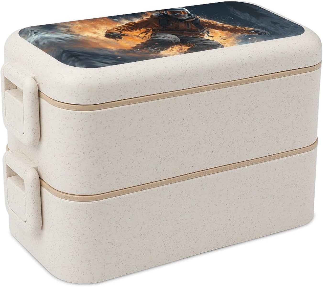 Lunch Box Bento Premium Snowboarder Printed Bento Box Bento with Spoon And Fork with Compartment Containers Suitable for Men And Women, style