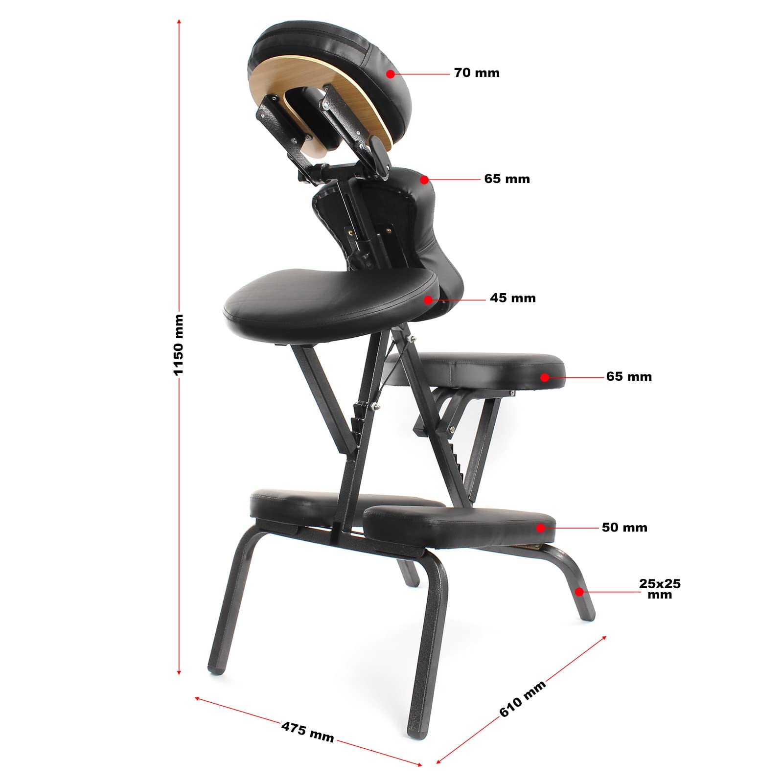 Silla de Masaje Plegable hasta 200kg Tatuajes estética Accesorio Fisioterapia reposacabezas