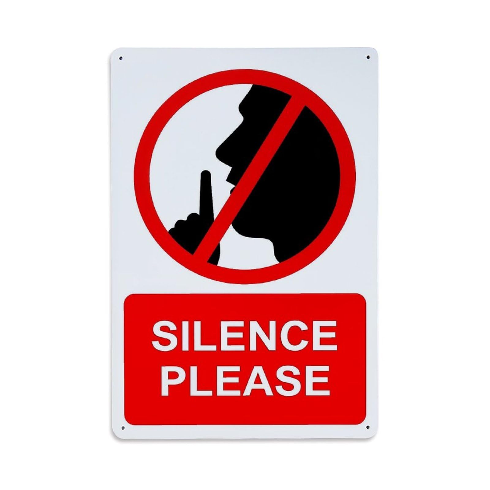 Jdyaojiesheng Vintage Silence Please Sign Pattern Tin Sign Retro Metal Wall Decor Metal Poster, Home Bar Garage Farmhouse Cafe Wall Art Decoration 8X12inches