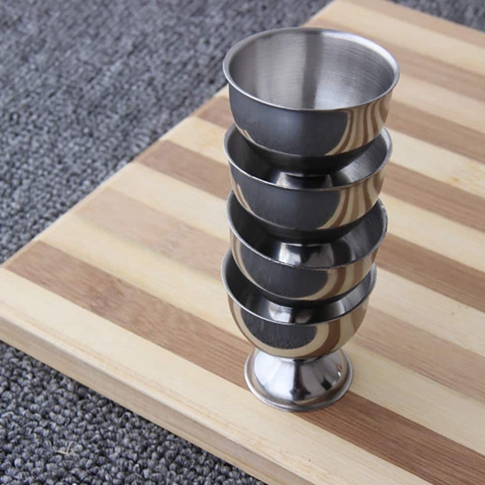 Elsjoy Set Da 8 Portauovo In Acciaio Inox Con 8 Cucchiai – Per Uova Sode E Alla Coque – Colazione E Cucina - 2
