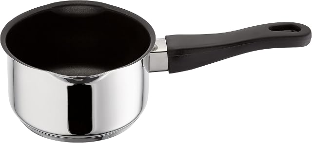 Judge Vista J302EA Stainless Steel Non-Stick Milk Pan with Pouring Lip 14cm 1L, Induction Ready, Oven Safe, 25 Year Guarantee
