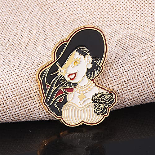 Image of Bela Dimitrescu Daughter Brooch Pin - Halloween Vampire Cosplay Costume Accessories - Game Figure Merch Women Jewelry Gift Resident