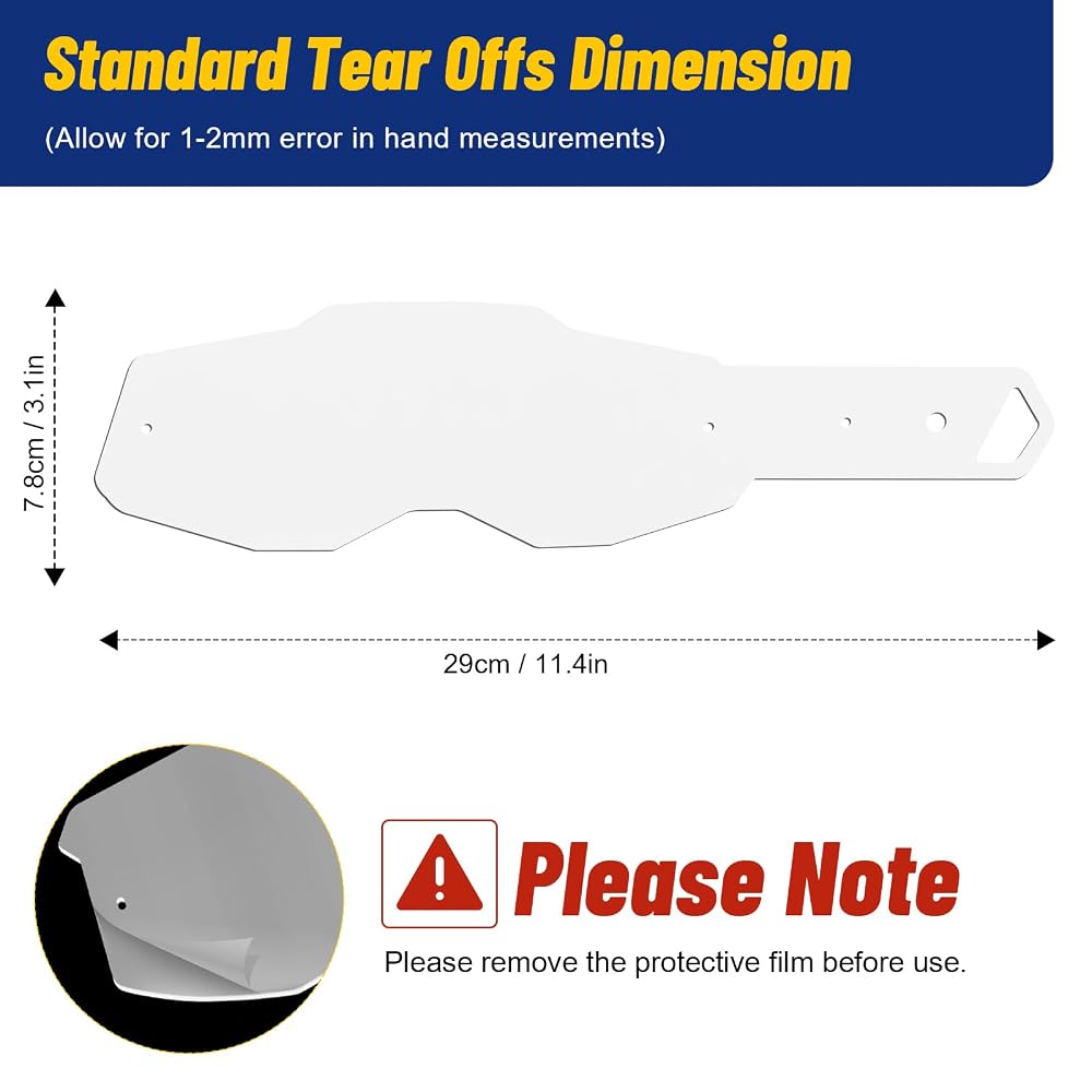 Pack 2x7 Tear-offs 100% Racecraft - Laminés Pour Lunettes Sport | Accuri/Strata Compatible