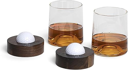 Posavasos de golf personalizados y vasos de whisky accesorios de golf para hombres y mujeres golfistas cesta de vacaciones genial para hombres y