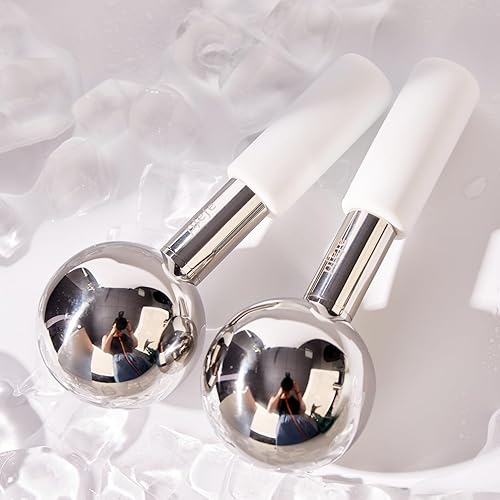 Miniatura 8 de Globos de hielo giratorios de 360 grados para cara y ojos, varillas de acero inoxidable irrompibles para rutinas de belleza, tratamientos faciales