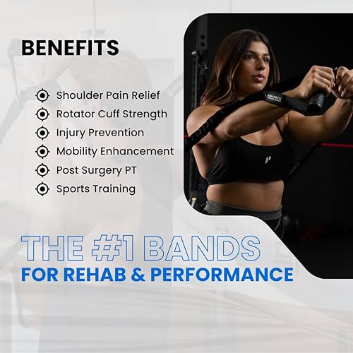 Miniatura 3 de Iron Neck Sistema de bandas de resistencia para el hombro  Kit de rehabilitación y rendimiento de 3 niveles con cinturones de puerta y anclajes