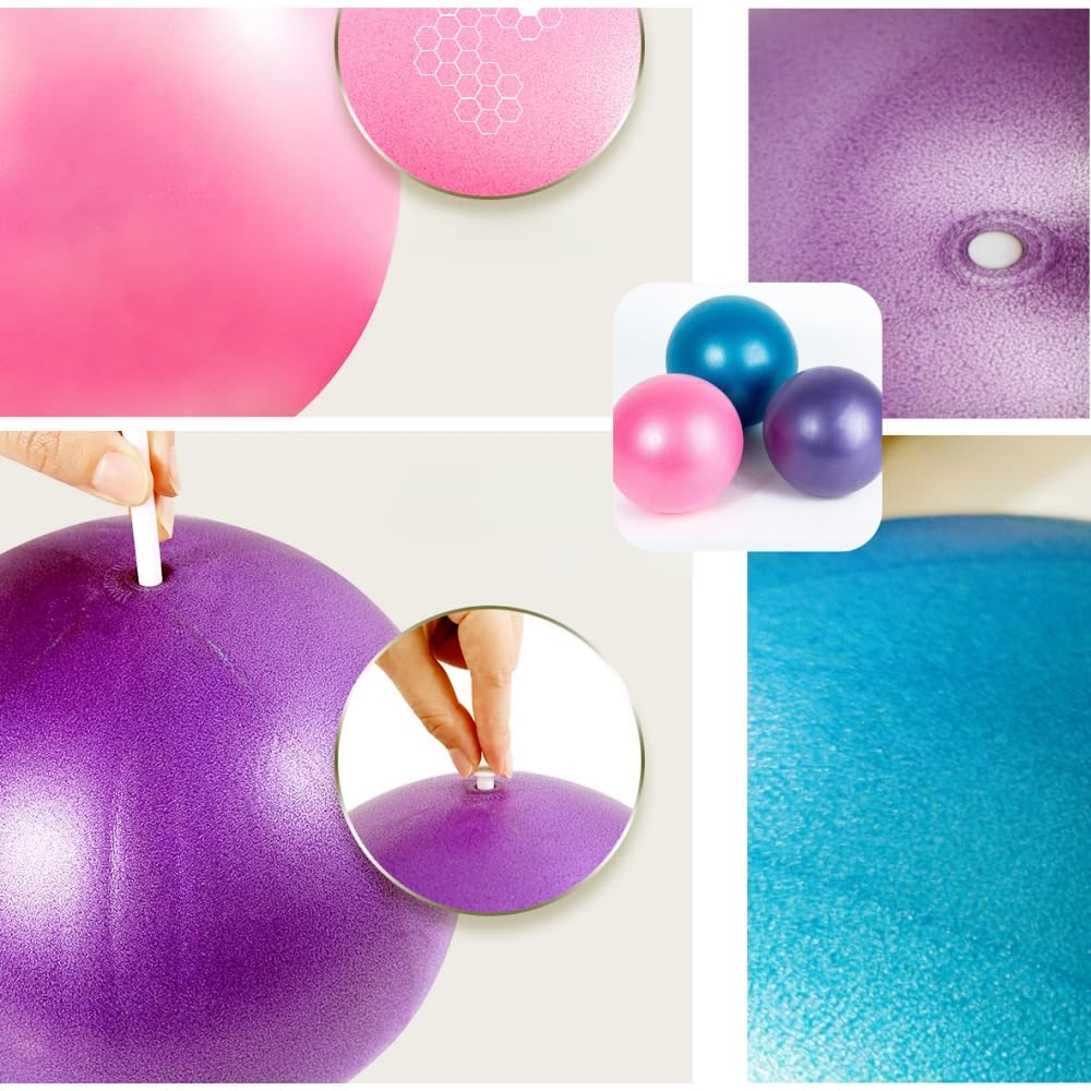 Palla da pilates, 25 cm, 3 pezzi, extra spessa e resistente, antiscivolo e super leggera, per yoga, casa, ufficio