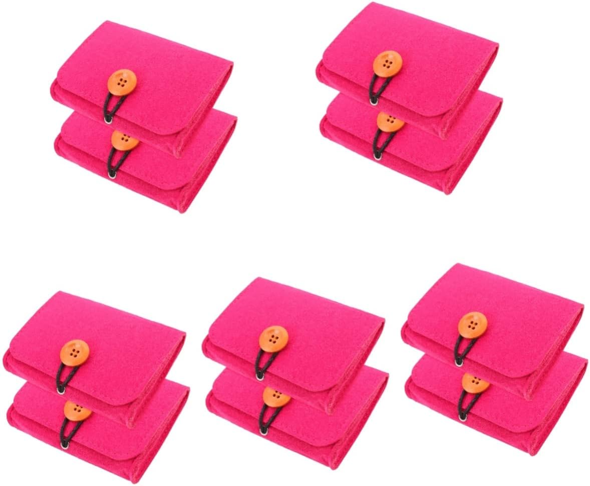 NOLITOY 10pcs Essential Oil Storage Bag Portable Felt Pouch for Oils Travel Case Organizer for Essential