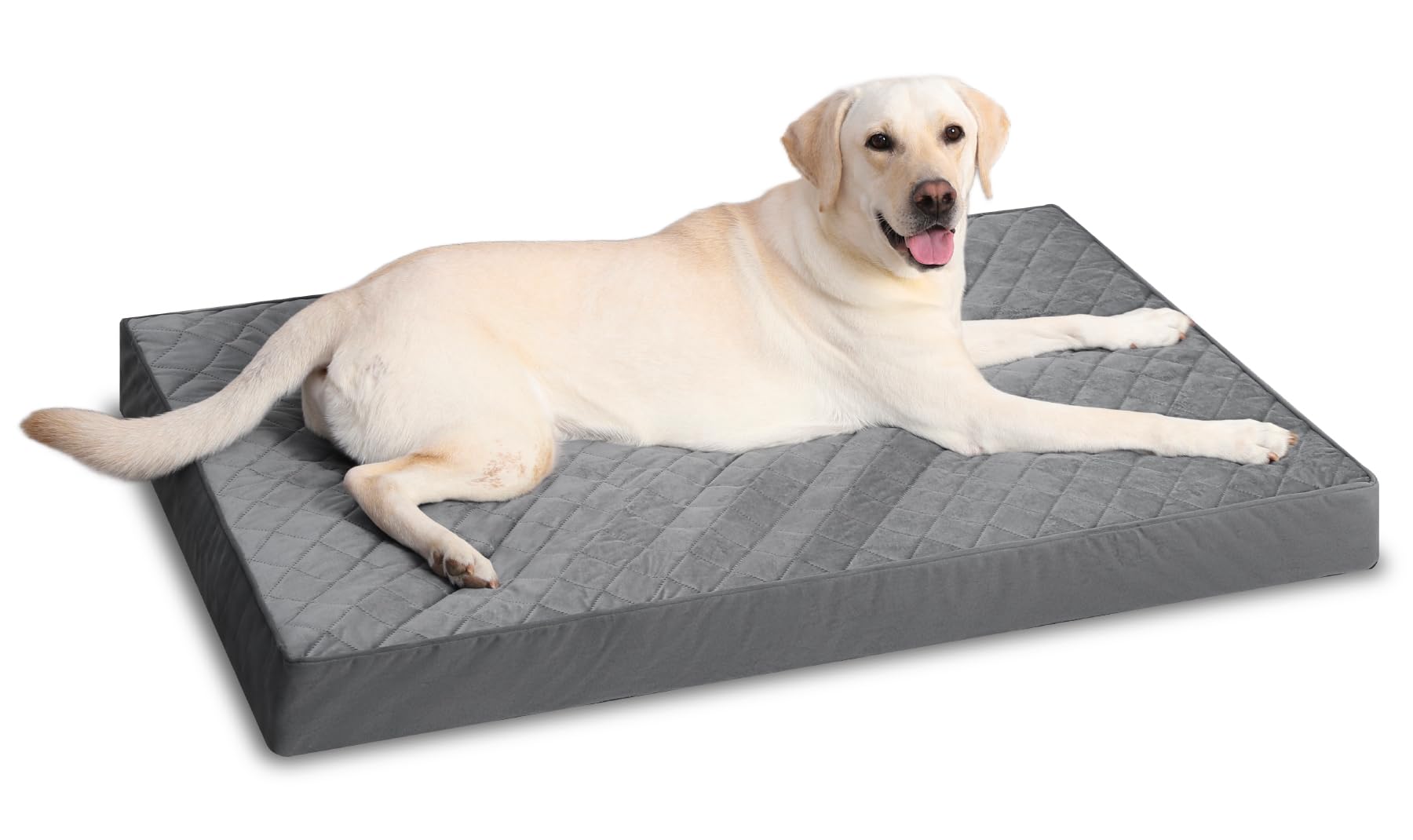 Orthopedic Dog Beds for Extra Large Dogs Waterproof Pet Mattress with Removable Washable Cover and Non-Slip Bottom, Quilting Bed for Crate, 47x29 Inch, Dark Gray