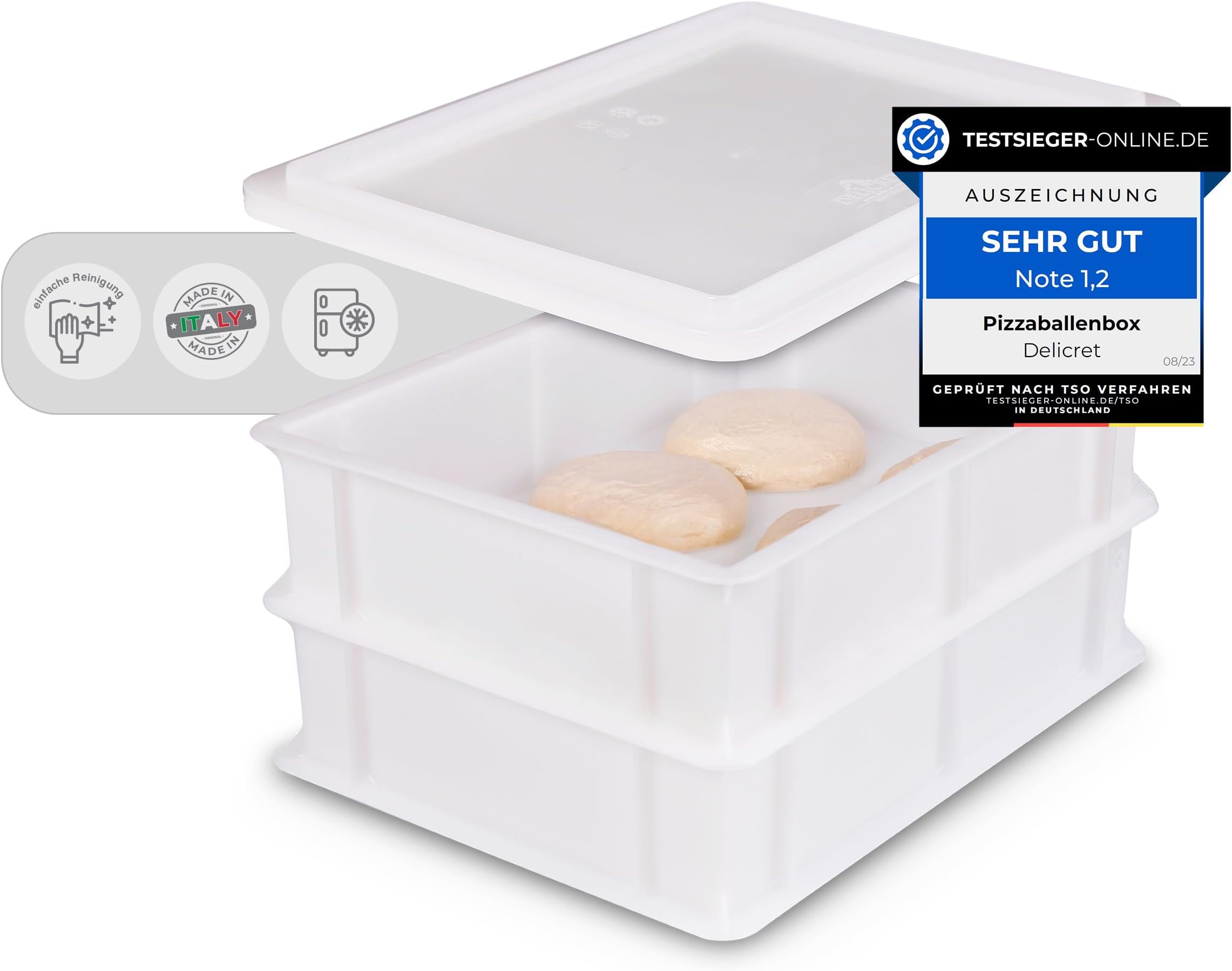 2er-Set Pizzaballenbox Mit Klappdeckel Made In Germany Lebensmittelecht 30x40x8,5 Cm - Foto 6