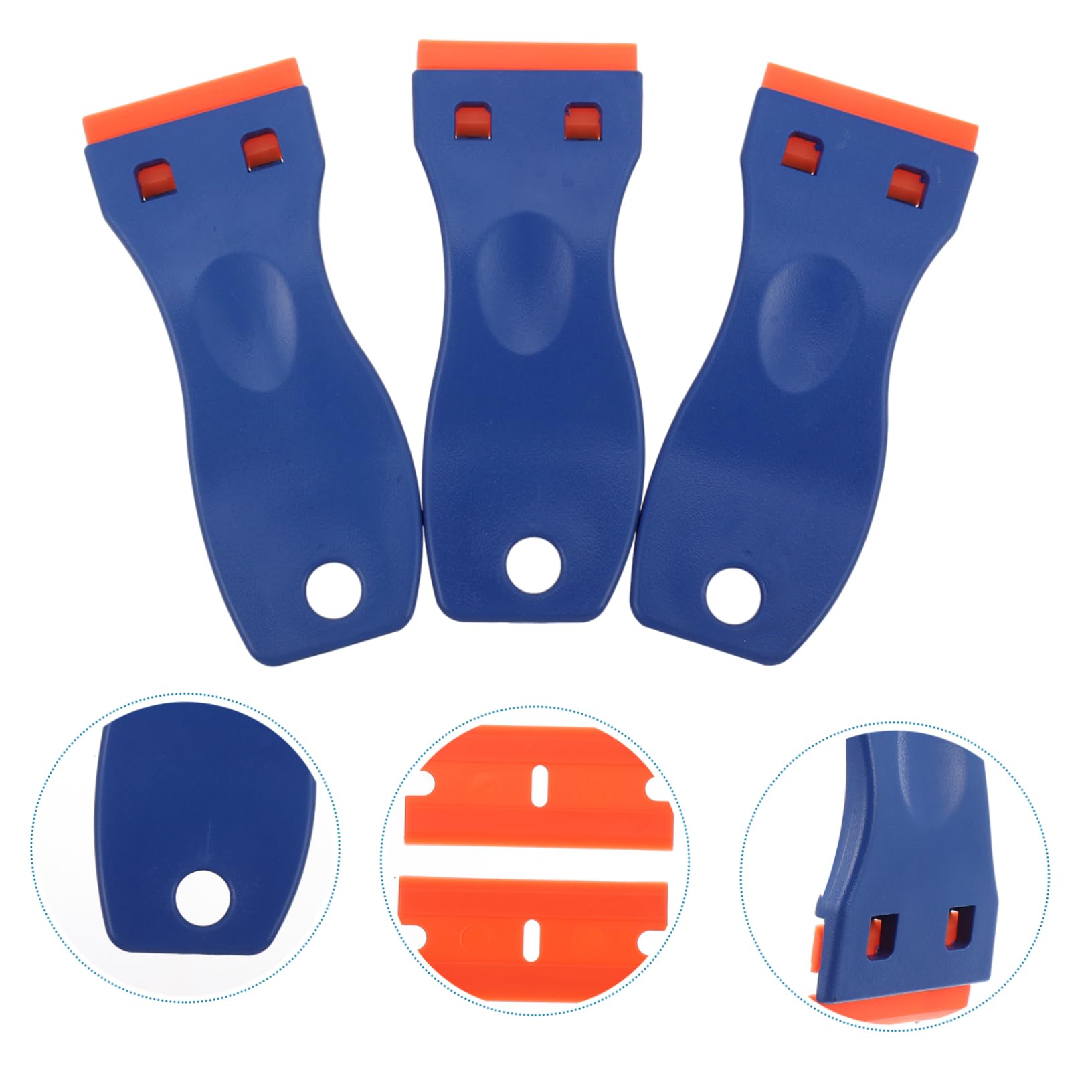 HOMSFOU 6pezzi Kit Di Raschietti Per Rasoio Plastica Con Pz Di Lama Per Rimuovere Etichette Adesivi Superfici Vetrate e Piastrelle