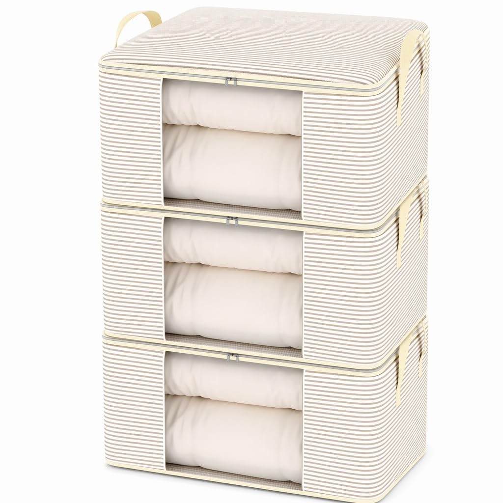 Naapesi 3 Pack 50L Foldable Storage Bags for Clothes,Soft Non-Woven Fabric — image 1