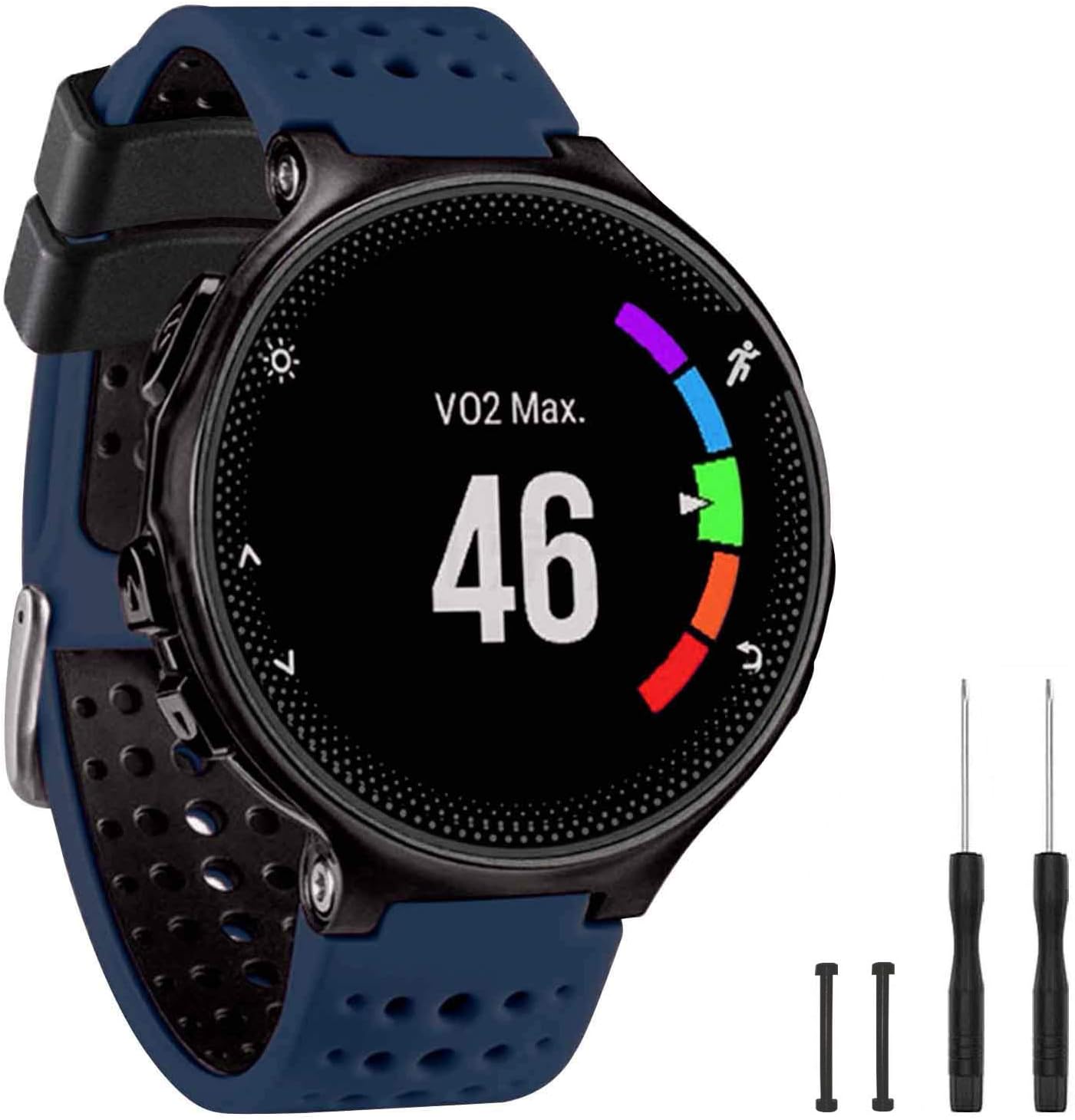 TopPerfekt Band Compatible with Garmin Forerunner 235, Soft Silicone Replacement Watch Band Strap Wristband for 220/230/235/620/630/735XT/235 Lite Smart Watch for Women Men