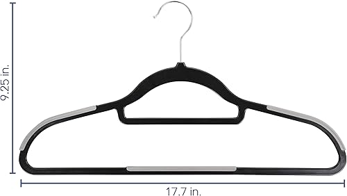 Miniatura 2 de Elama Home 50 piezas de plástico antideslizante percha en negro y gris (ELH-50)