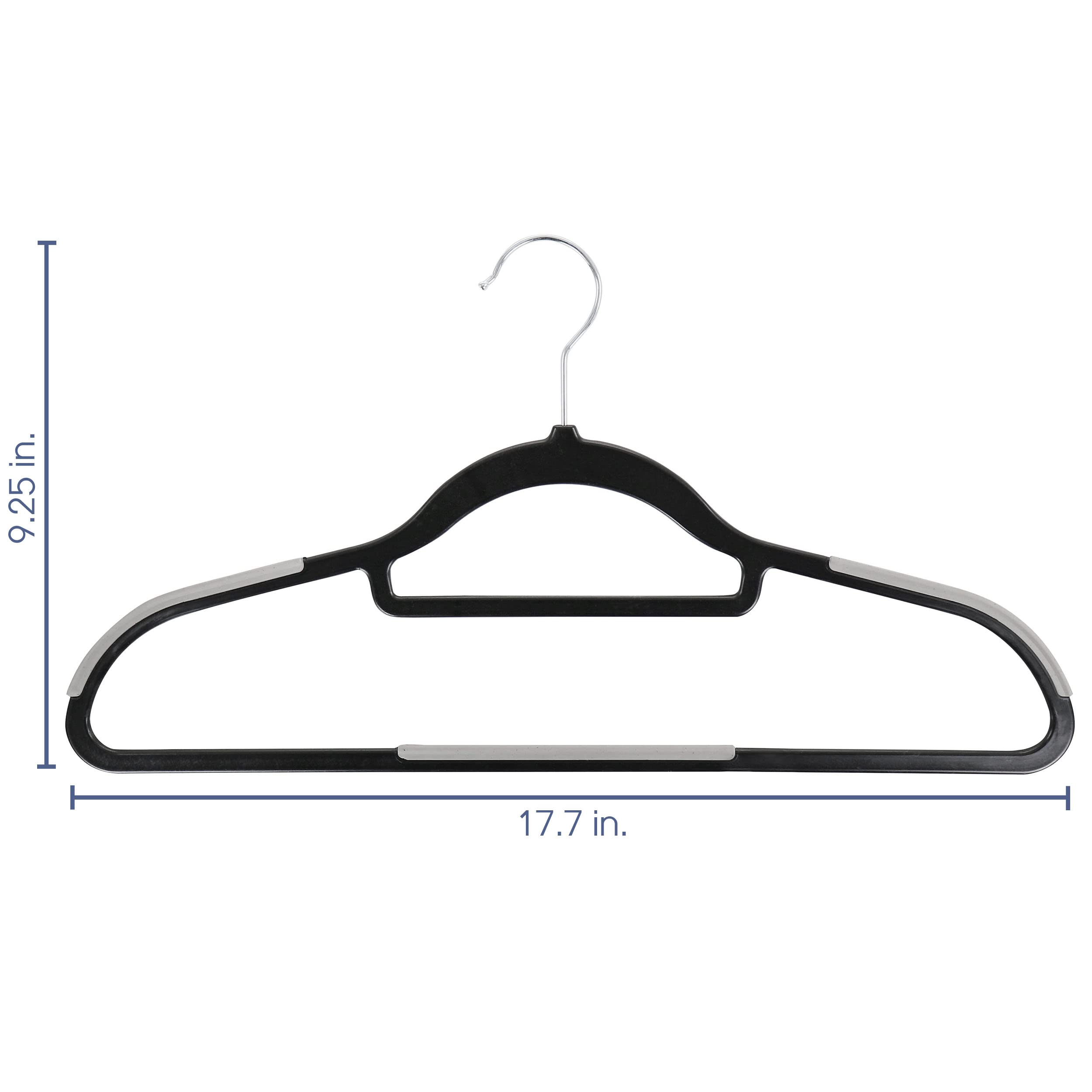 Elama Home 50 Piece Plastic Non Slip Hanger in Black and Gray,ELH-50