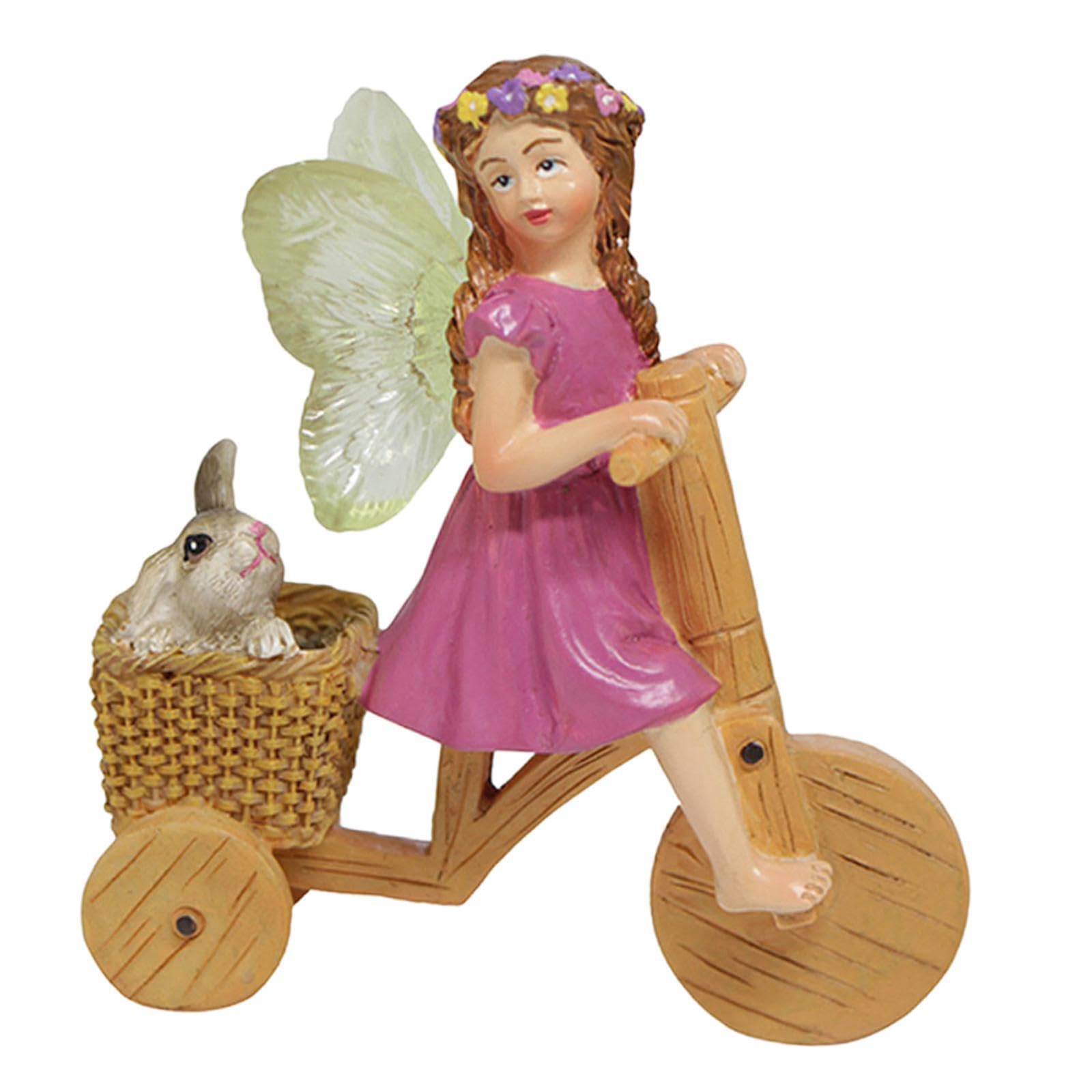 Quxvuis Durable Miniature Fairy Statue Fairy Garden House Figurines Supplies Statue Offering Long Lasting Appeal In Landscaping Ideas Cute Outdoor Garden Yard