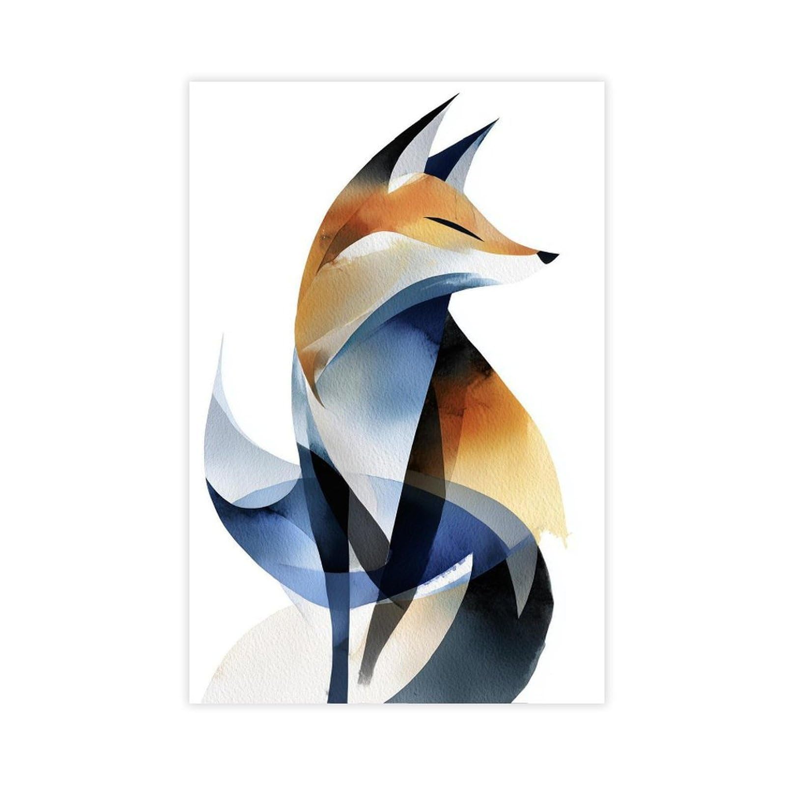 Ywtjax Unframe-Style Abstract Fox Poster Canvas Poster For Dorm Room Decor Gift