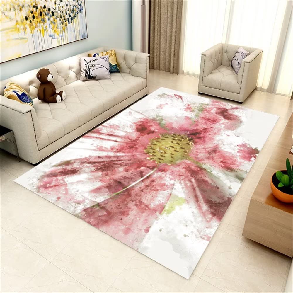 Tapis jeu enfant floral rose doux crée un coin poétique au jardin ou salon