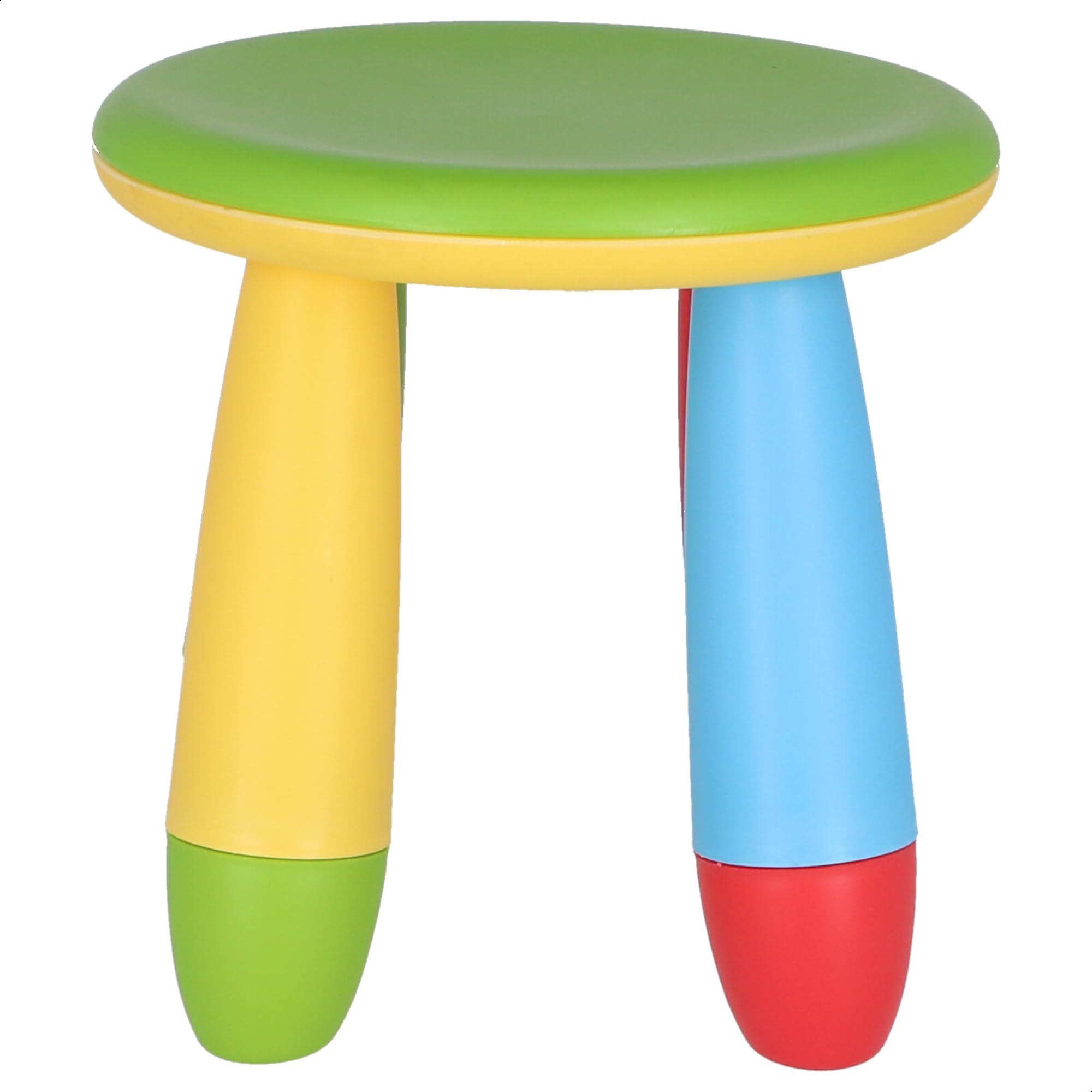 Aranaz | Taburete Infantil de Colorines | Redondo | para Niños | Fabricado en Plástico | Ideal para el Hogar, Cocina, Jardín o Terraza | Resistente | Color Verde | 20cm (AN) x 15cm (PR) x 26cm (AL)