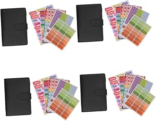 Tofficu 4 Conjuntos Planejador Livro De Mão Couro Adesivo Caderno De Couro Bolso Caderno Dinheiro Orçamento Livro 2022 Planejador De Orçamento Organizador De Dinheiro Fichário A6