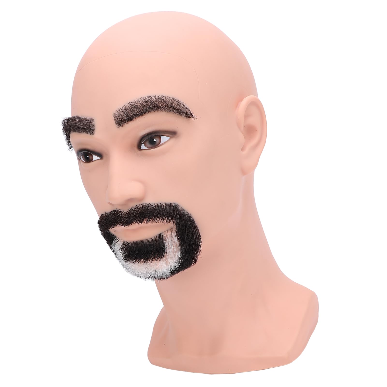 Pongnas Männlicher Friseur-Mannequin-Kopf, Harz-PVC-Kopfmodell mit Bart für das Trimmen von Übungs-Styling-Training