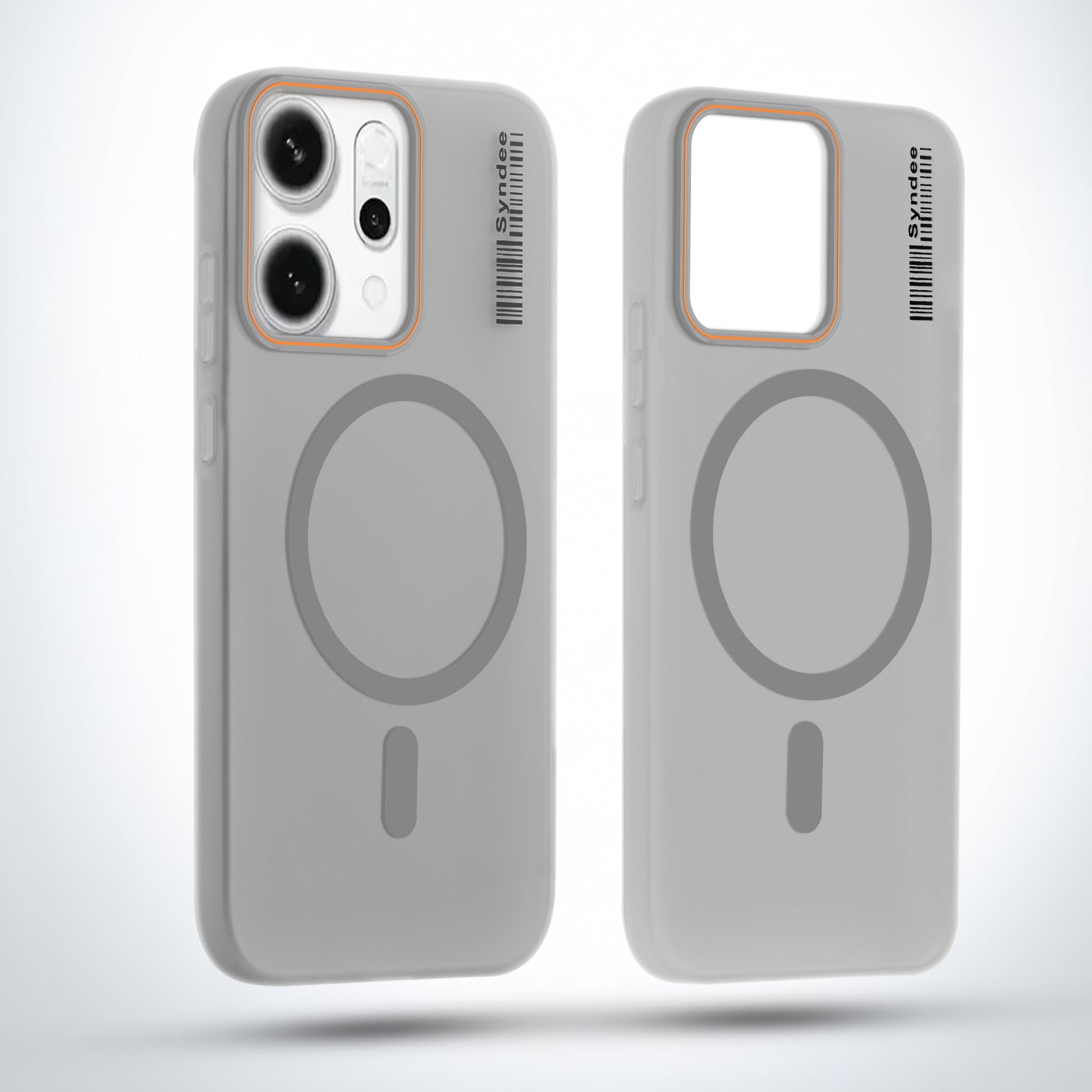 DL3 Mobilak Case Back Cover for OPPO Reno 14 Pro 5G, Sleek Frosted Translucent Back Only Compatible with Wireless Magnetic Accessories | Anti-Scratch Shockproof Phone Case (Gray)