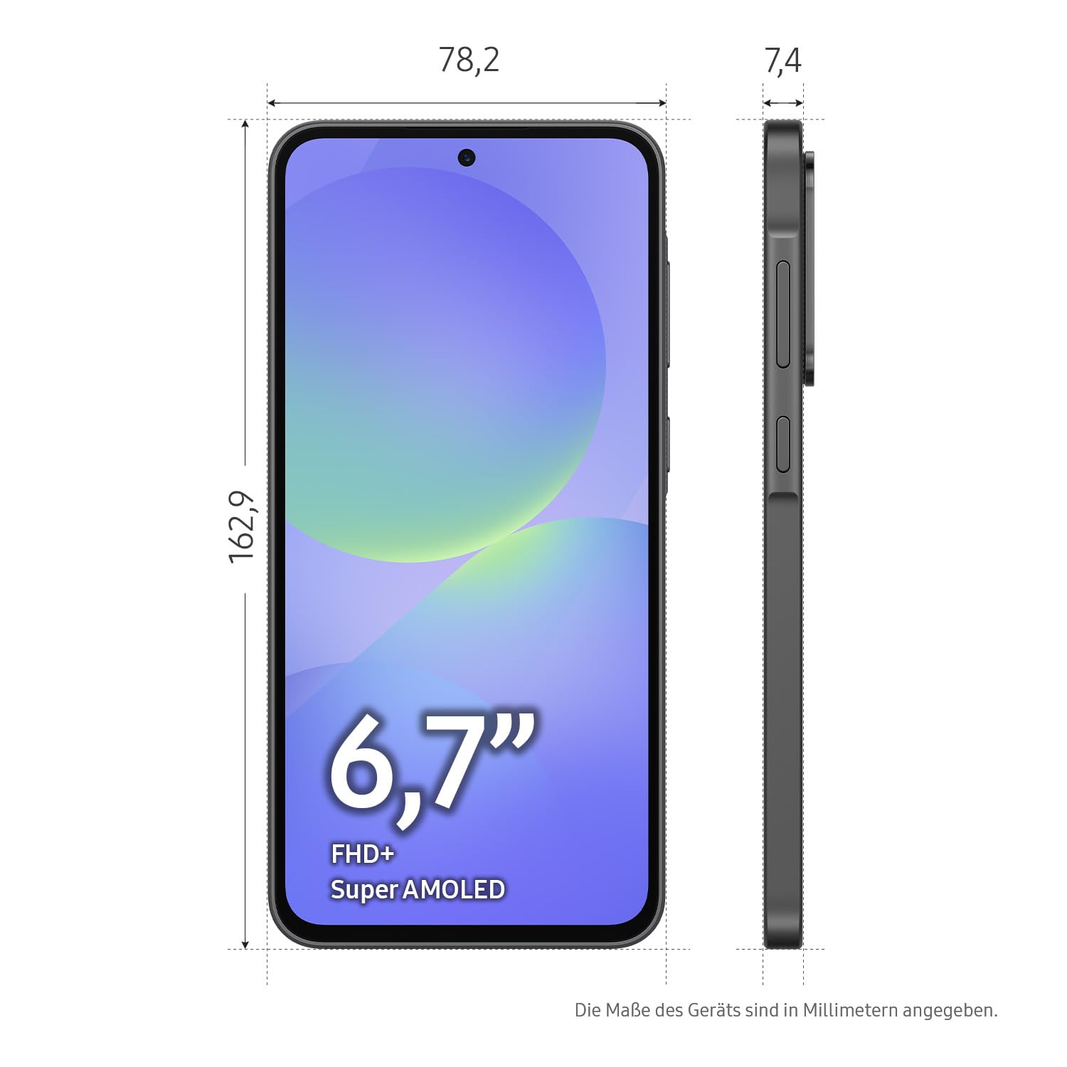 Samsung Galaxy A36 5G Enterprise Edition, AI Smartphone ohne Vertrag, Android-Handy mit Knox Suite, 6 GB RAM, 128 GB Speicher, 50-MP-Kamera, Awesome Graphite, 3 Jahre Herstellergarantie