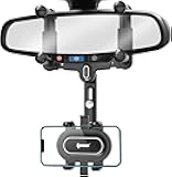 IPOW Large Rearview Mirror Phone Holder, Rotatable and Retractable, Anti-Shake Phone Mount for Car Compatible with iPhone 17/16/15/14/13/12/11 Pro Max, Samsung All 4-7 Inch Phones