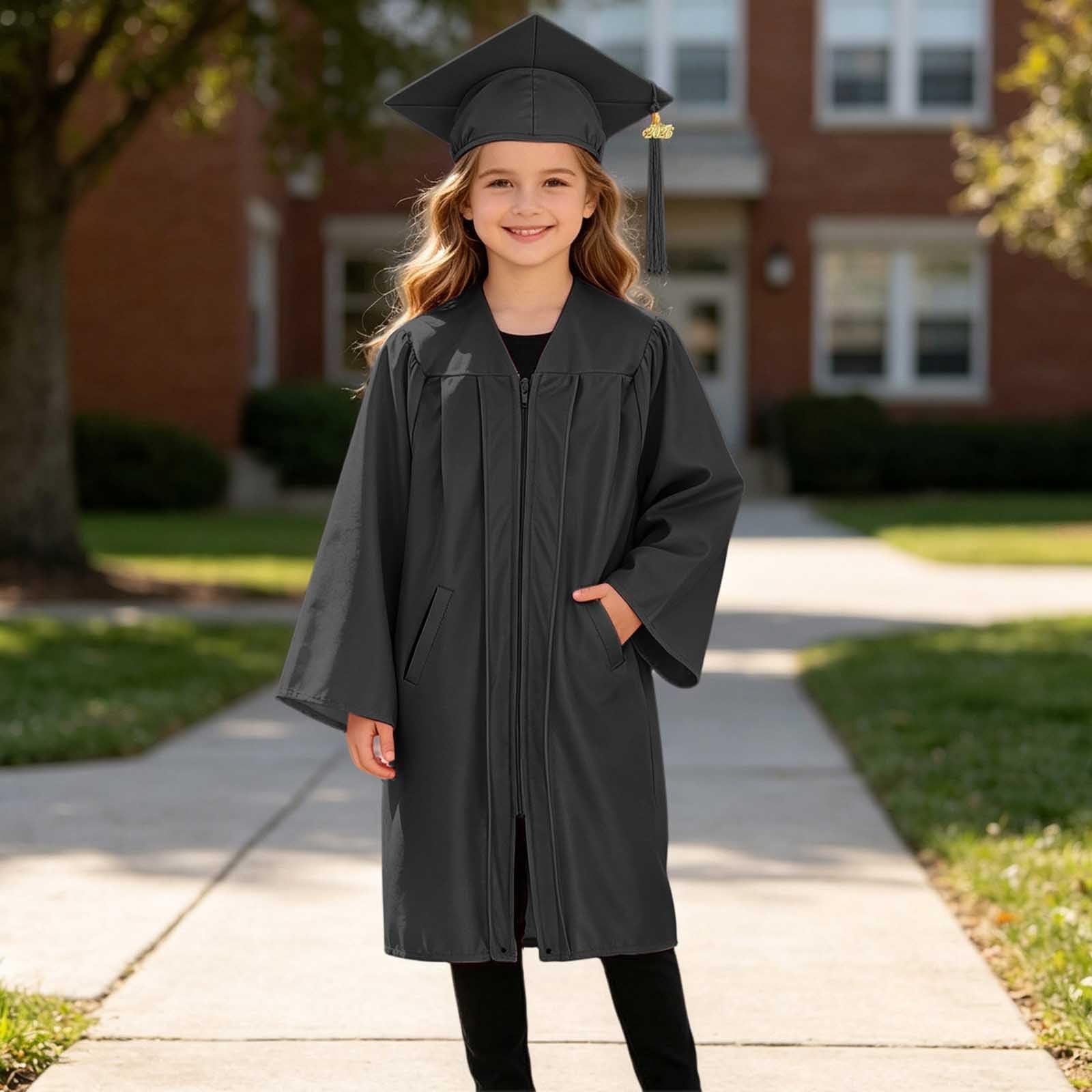 2026 Kids Graduation Cap and Gown Kindergarten Graduation Gown and Cap Set for Kids Boys Girls Preschool with Tassel - 3